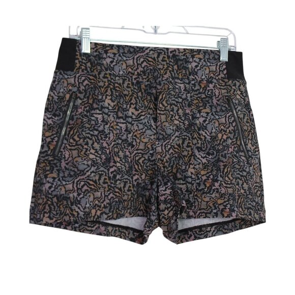 Athleta Activewear Multicolored Black Abstract Women's Short Size 8 - Picture 1 of 5
